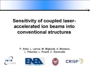 1 Sensitivity of coupled laseraccelerated ion beams into