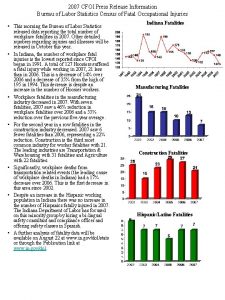 2007 CFOI Press Release Information Bureau of Labor