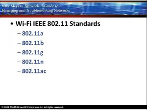 WiFi IEEE 802 11 Standards 802 11 a