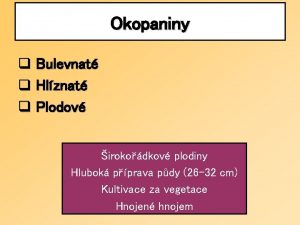 Okopaniny q Bulevnat q Hlznat q Plodov irokodkov