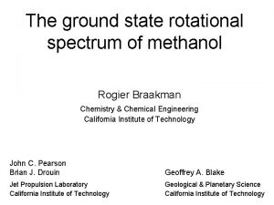 The ground state rotational spectrum of methanol Rogier