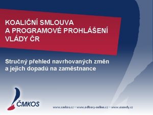 KOALIN SMLOUVA A PROGRAMOV PROHLEN VLDY R Strun