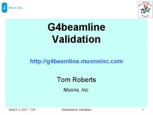 G 4 beamline Validation http g 4 beamline