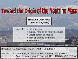 117 Hiroaki SUGIYAMA Univ of Toyama Contents Introduction