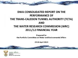 DWA CONSOLIDATED REPORT ON THE PERFORMANCE OF THE