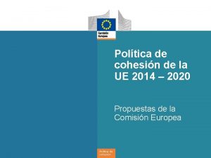 Poltica de cohesin de la UE 2014 2020