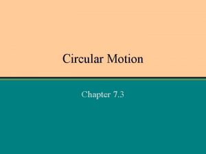 Instantaneous velocity circular motion
