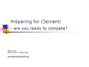 Preparing for Clementi are you ready to compete