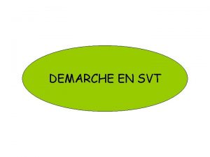 DEMARCHE EN SVT PAYSAGES ROSION ET MATRIAUX Exprimentations