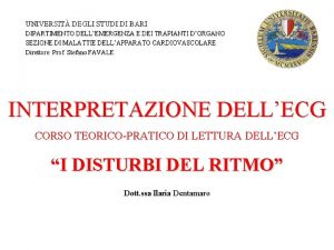 UNIVERSIT DEGLI STUDI DI BARI DIPARTIMENTO DELLEMERGENZA E