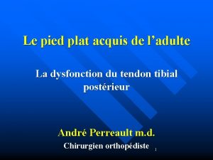 Le pied plat acquis de ladulte La dysfonction