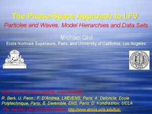 The PhaseSpace Approach to LFV LFV Particles and