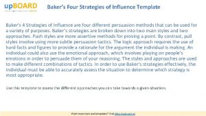 Bakers Four Strategies of Influence Template Bakers 4