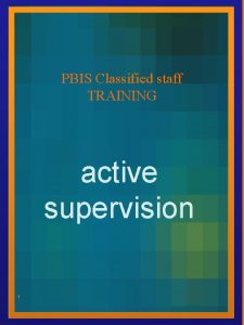 Active supervision pbis