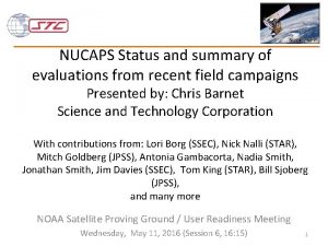 NUCAPS Status and summary of evaluations from recent