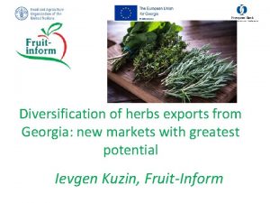 Diversification of herbs exports from Georgia new markets