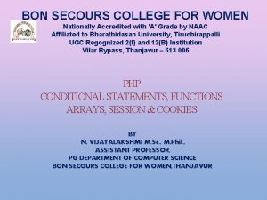 BON SECOURS COLLEGE FOR WOMEN Nationally Accredited with