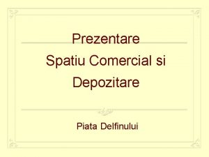 Prezentare Spatiu Comercial si Depozitare Piata Delfinului Amplasare