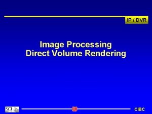 IP DVR Image Processing Direct Volume Rendering CIBC