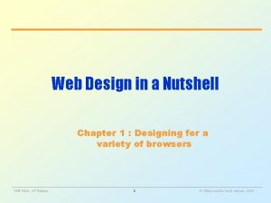 Web Design in a Nutshell Chapter 1 Designing