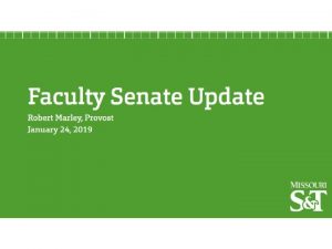 Division Updates Faculty Senate Meeting Thursday January 24