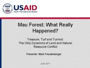 Mau Forest What Really Happened Treasure Turf and