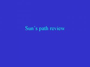 Suns path review Solstices and Equinoxes Summer Solstice