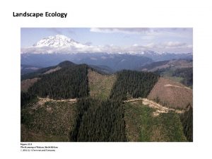Landscape Ecology Landscape Ecology I A Landscape Perspective