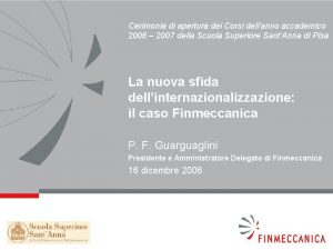 Cerimonia di apertura dei Corsi dellanno accademico 2006