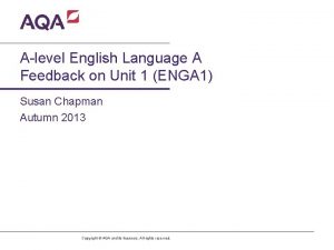 Alevel English Language A Feedback on Unit 1