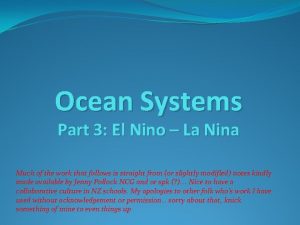 Ocean Systems Part 3 El Nino La Nina