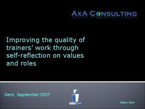 Improving the quality of trainers work through selfreflection