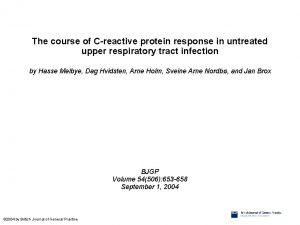 The course of Creactive protein response in untreated