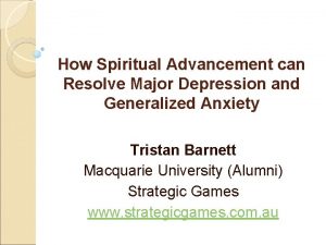 How Spiritual Advancement can Resolve Major Depression and