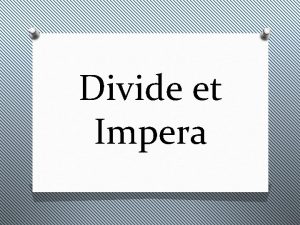 Divide et impera c++