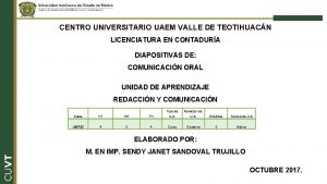 CENTRO UNIVERSITARIO UAEM VALLE DE TEOTIHUACN LICENCIATURA EN