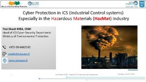 Cyber Protection in ICS Industrial Control systems Especially