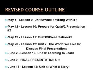 May 5 Lesson 9 Unit 6 Whats Wrong