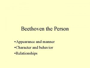 Character traits of beethoven