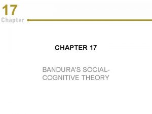 CHAPTER 17 BANDURAS SOCIALCOGNITIVE THEORY Assumptions of the