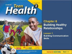 Chapter 6 Building Healthy Relationships Lesson 1 Building