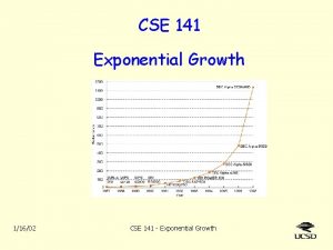 CSE 141 Exponential Growth 11602 CSE 141 Exponential