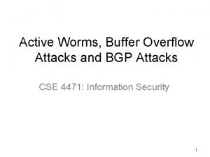 Active Worms Buffer Overflow Attacks and BGP Attacks