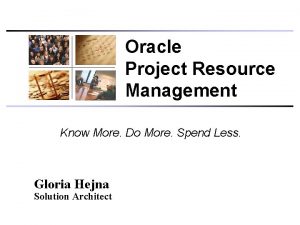 Oracle project resource management