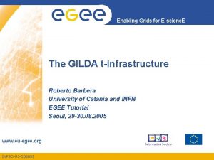 Enabling Grids for Escienc E The GILDA tInfrastructure