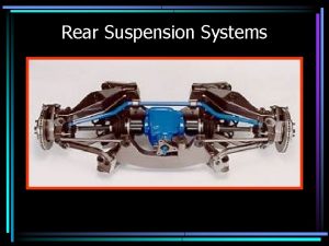 Hotchkiss rear suspension