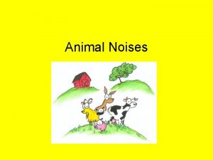 Animal Noises In many of my classes the