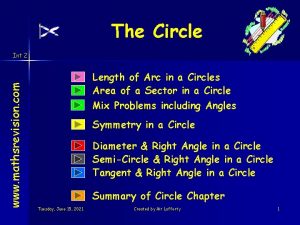 The Circle www mathsrevision com Int 2 Length