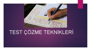 TEST ZME TEKNKLER TEST ZMEDE 3 UNSUR BLG