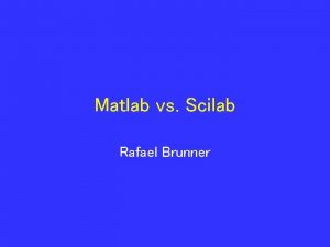 Matlab vs scilab
